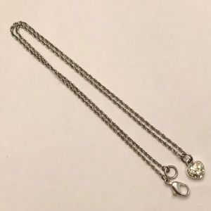 Silver / Rhinestone Heart Necklace